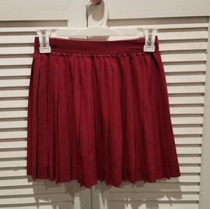 Pleated Skirt with Velvet Waistband